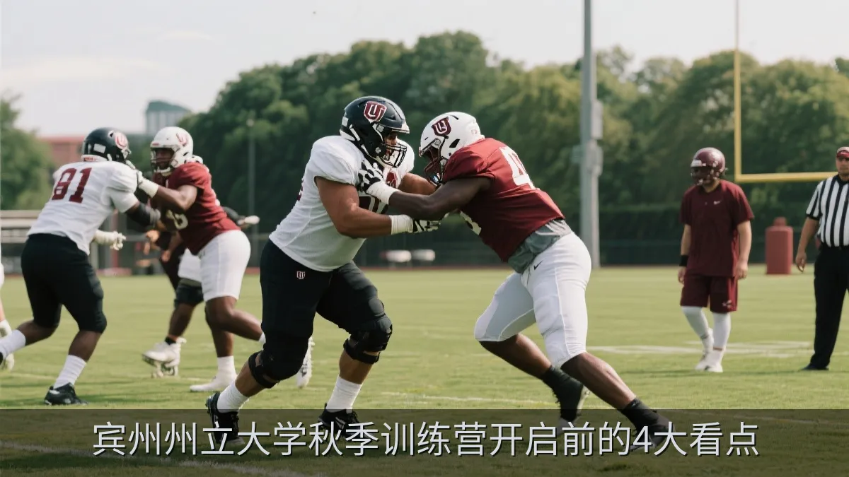 大学橄榄球防守球员在训练中进行对抗恢复